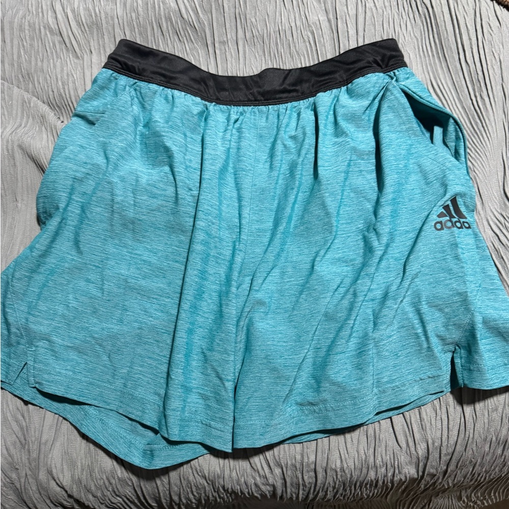 Adidas Teal and Black Sports Shorts